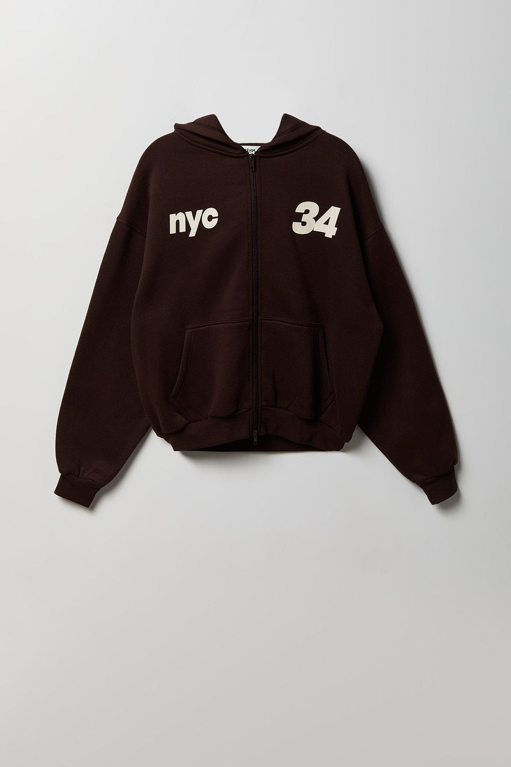 Graphic Fleece Boxy Zip Hoodie