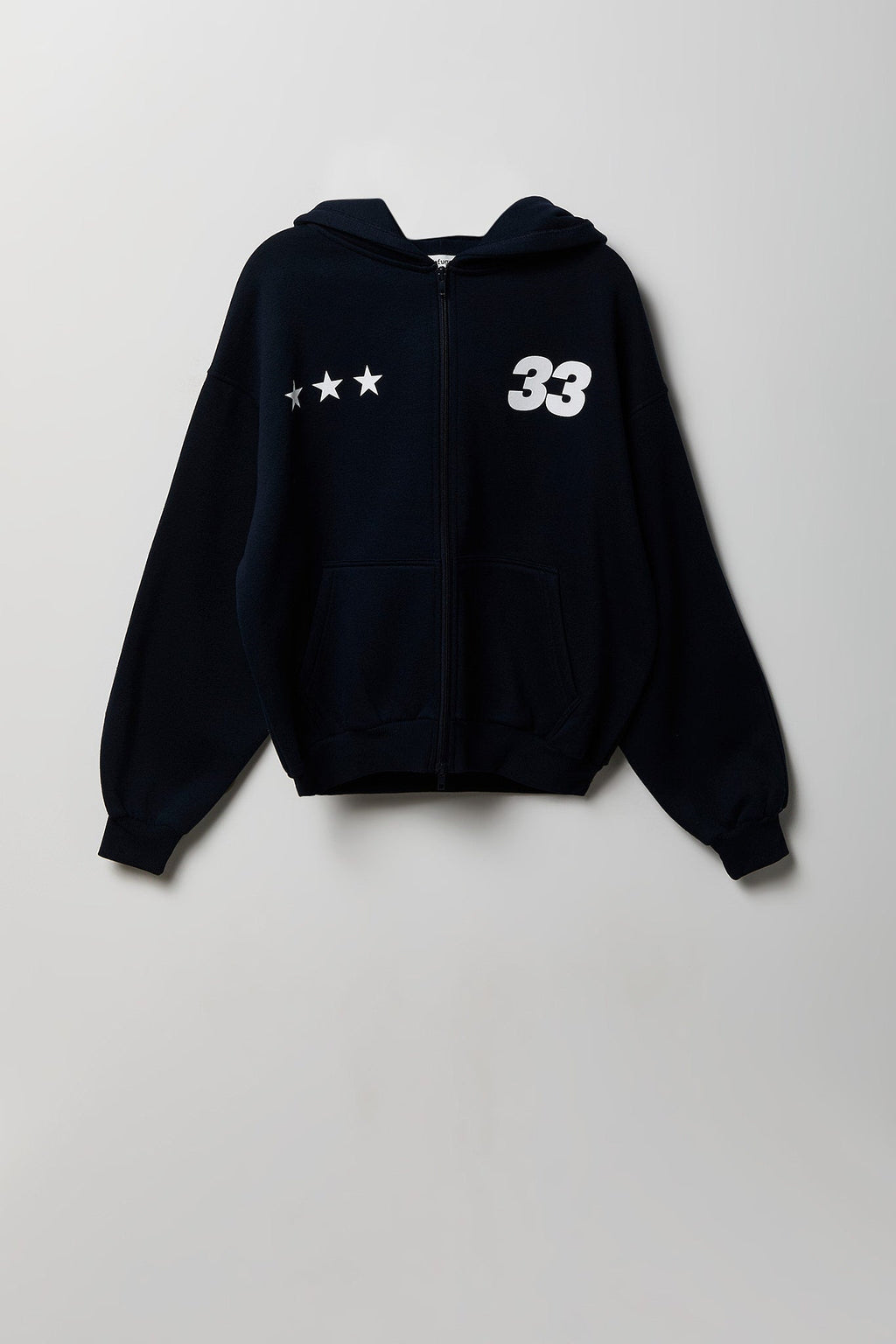 Graphic Fleece Boxy Zip Hoodie