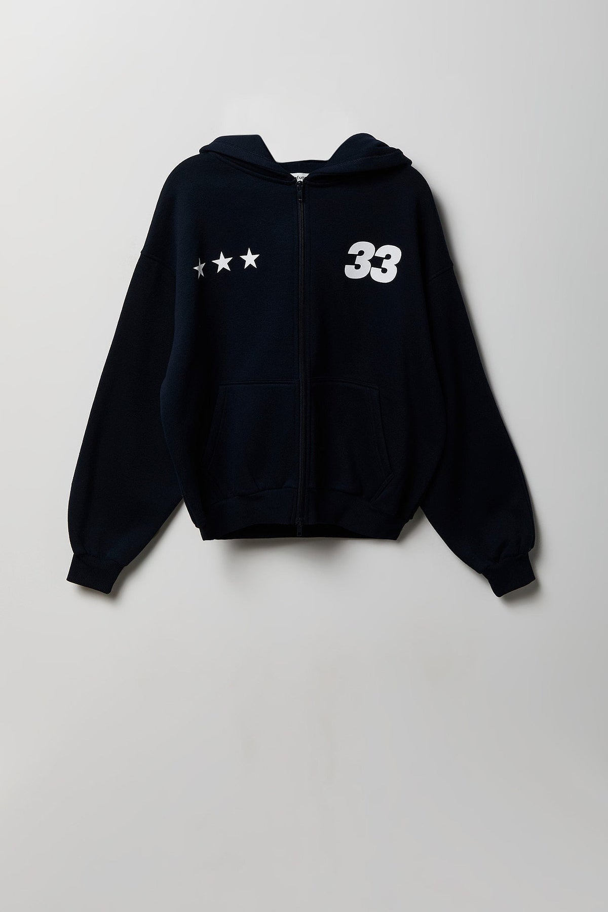 Graphic Fleece Boxy Zip Hoodie