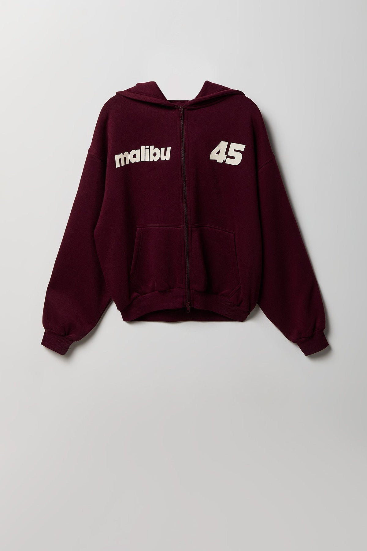 Graphic Fleece Boxy Zip Hoodie