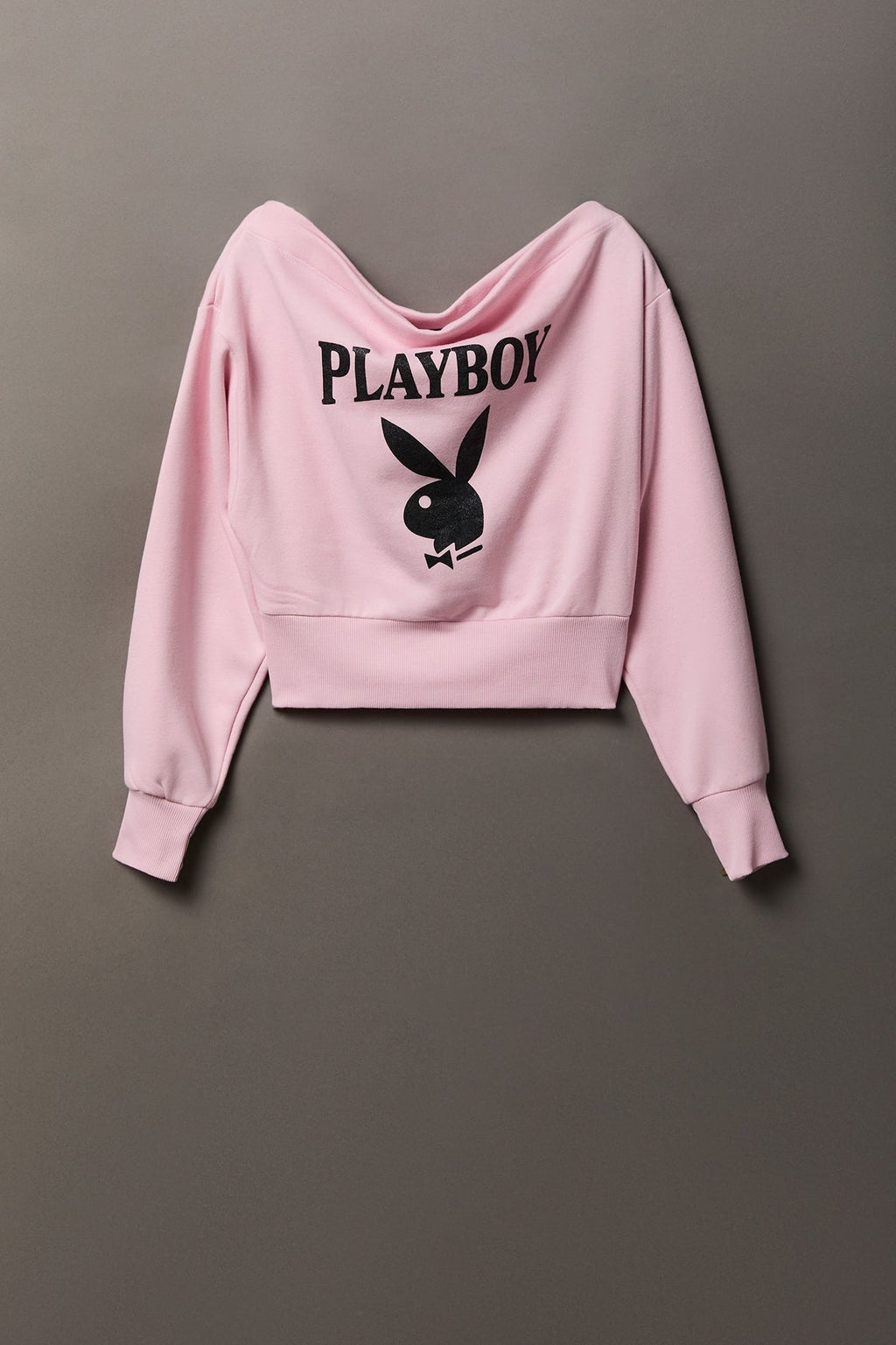 Playboy Fleece Off Shoulder Sweatshirt