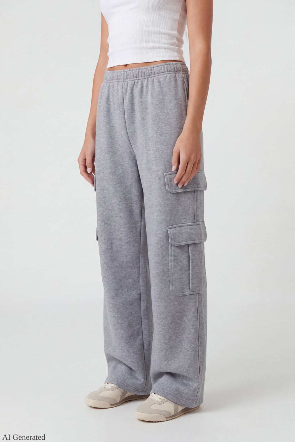 Fleece Ultra-Wide Cargo Sweatpant