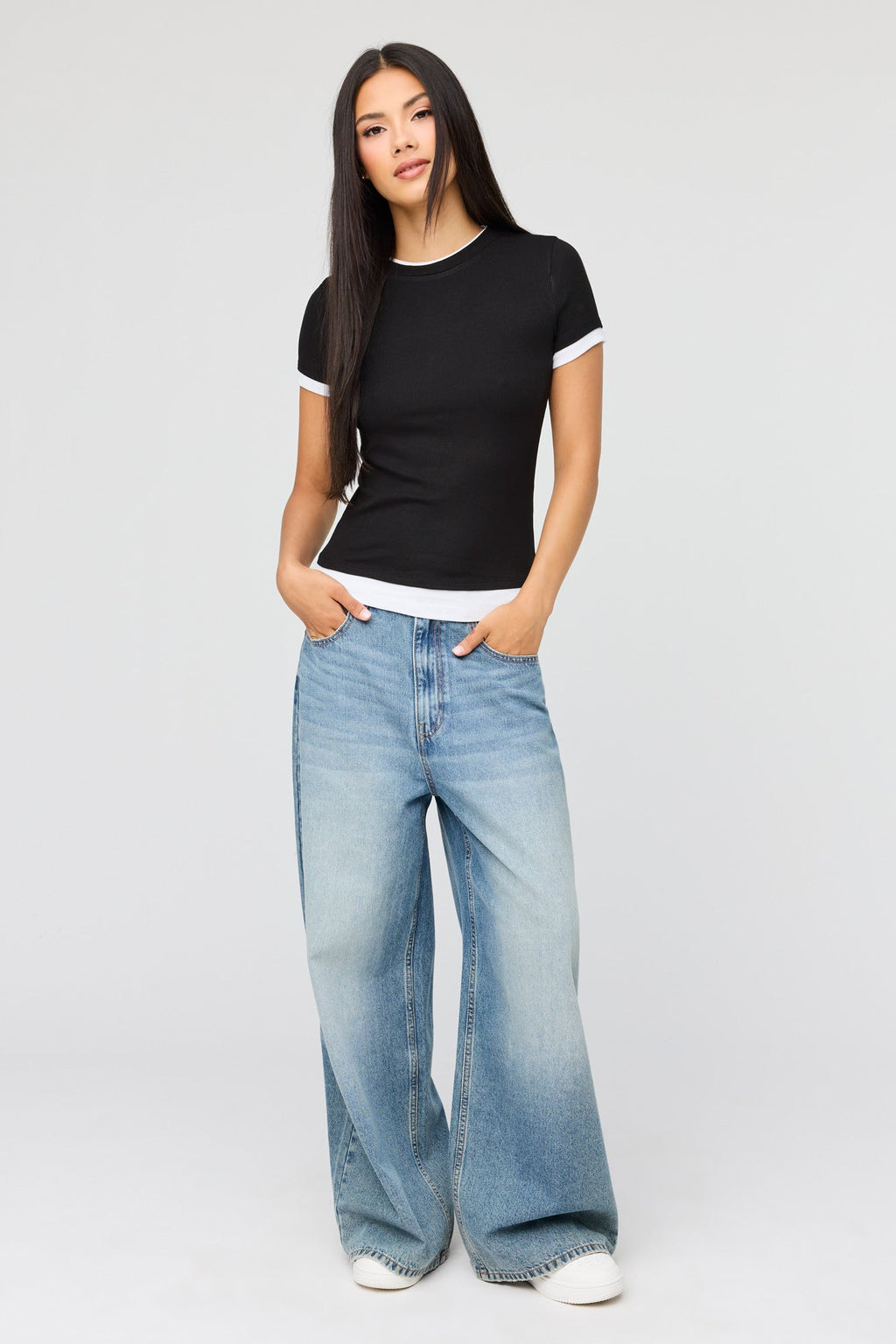 Layered Ribbed T-Shirt