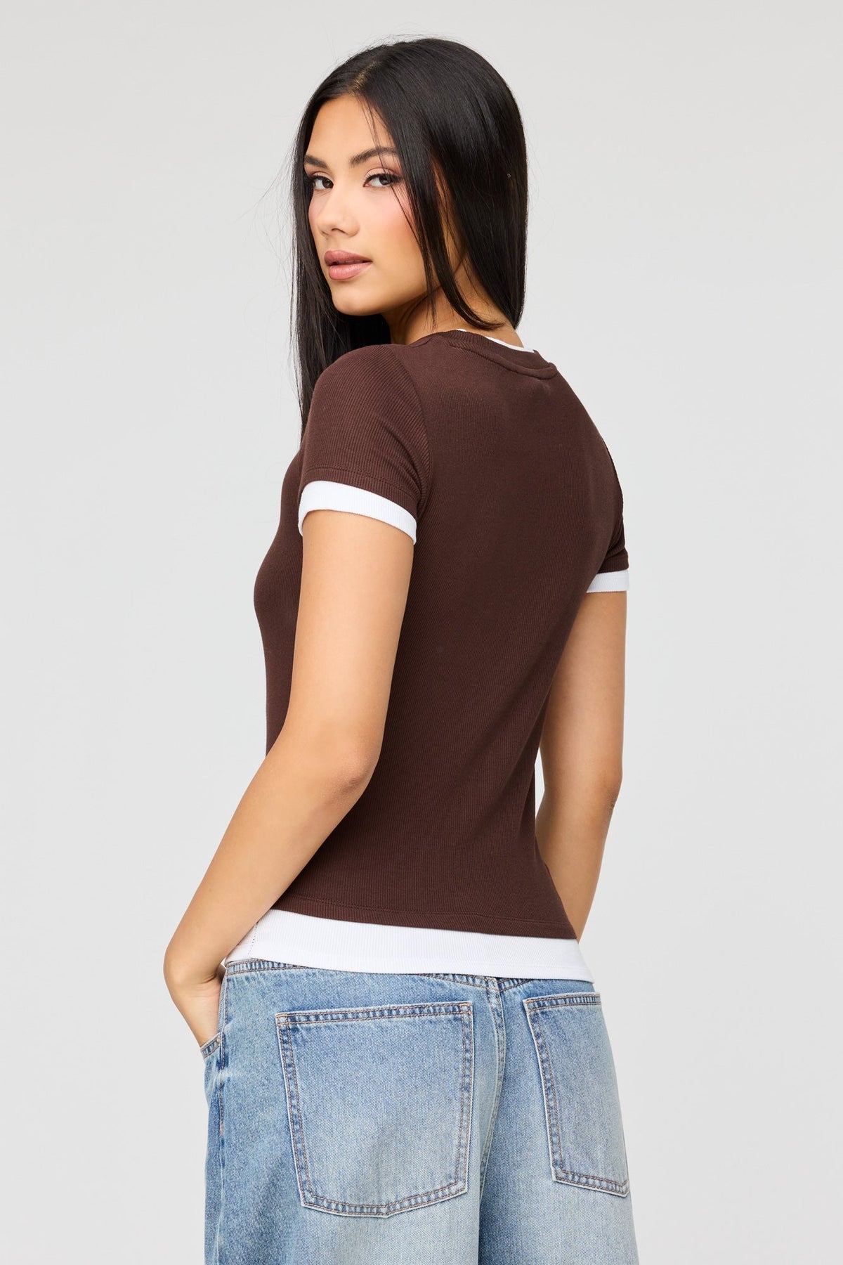 Layered Ribbed T-Shirt