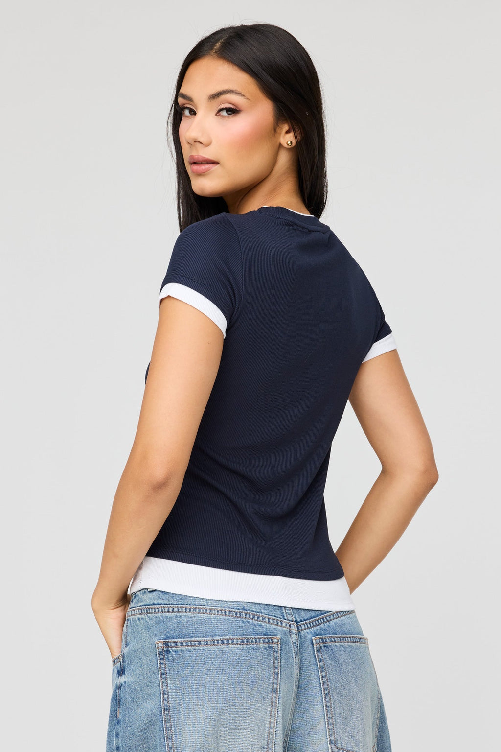 Layered Ribbed T-Shirt