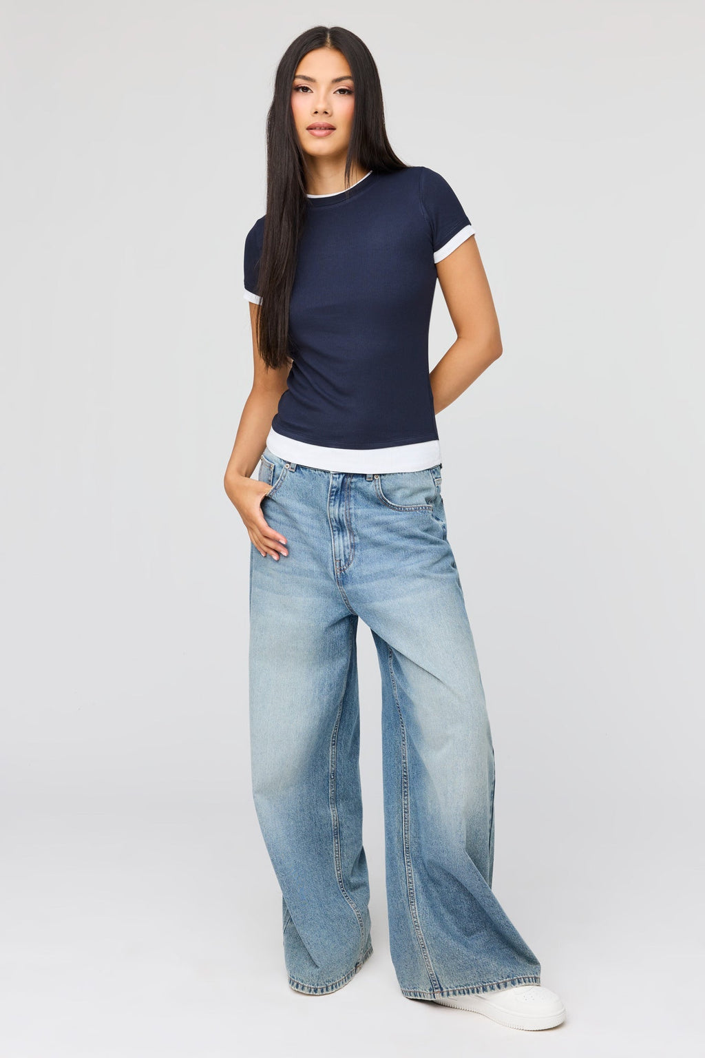 Layered Ribbed T-Shirt