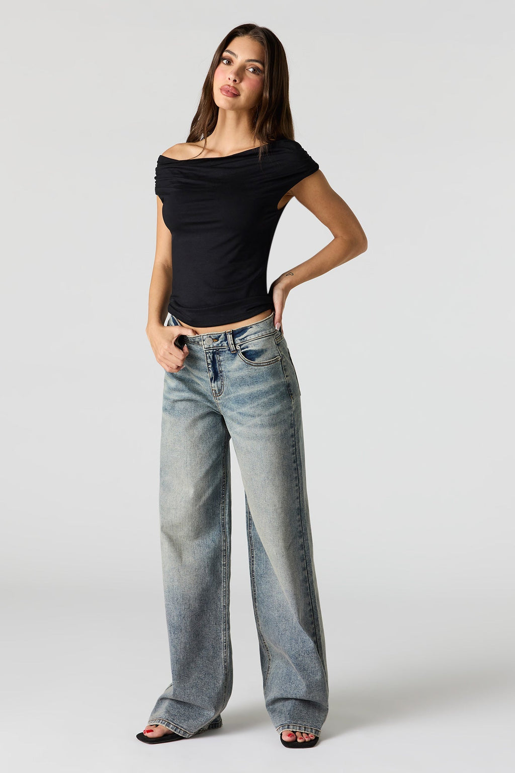 Off Shoulder Ruched Top