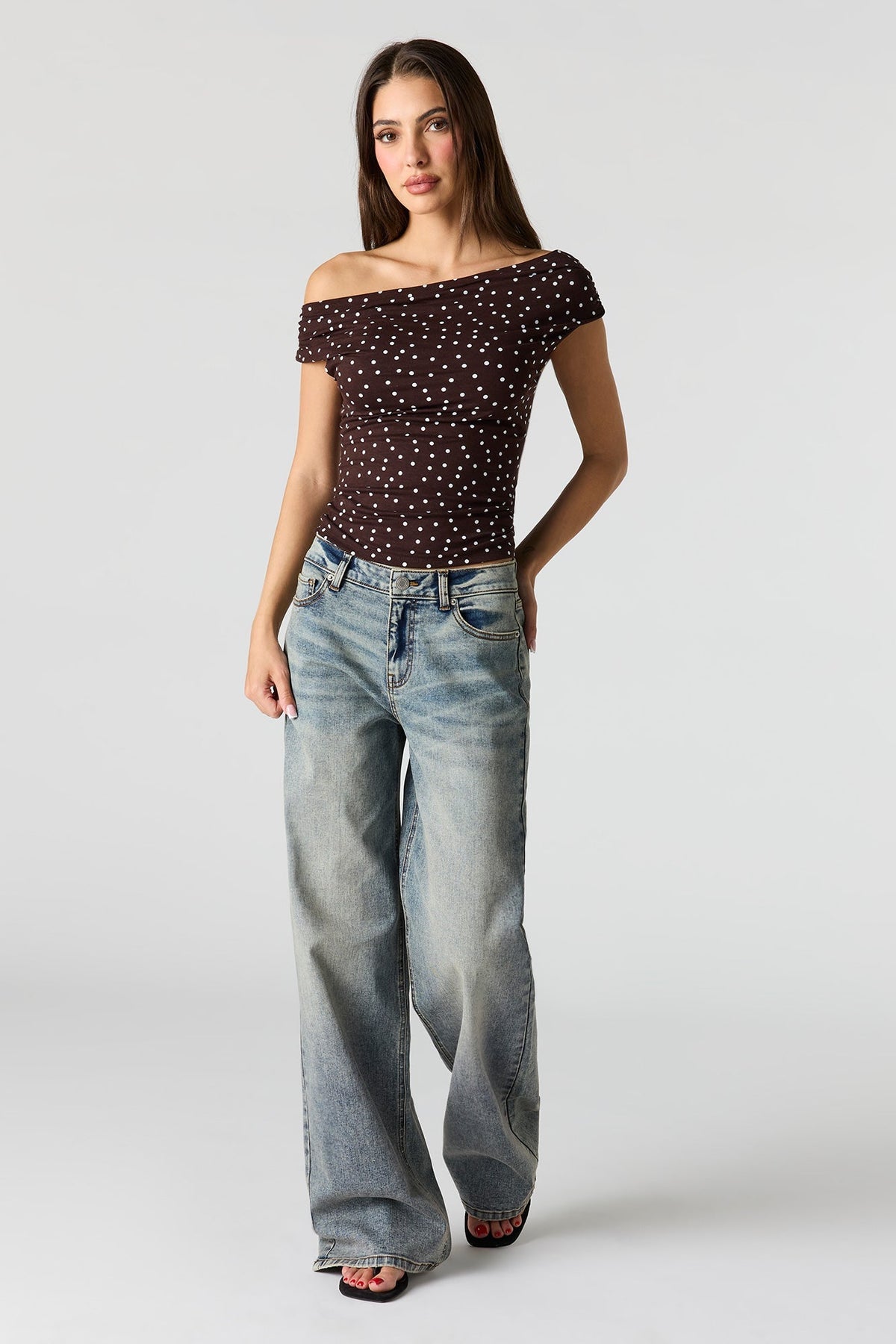 Off Shoulder Ruched Top