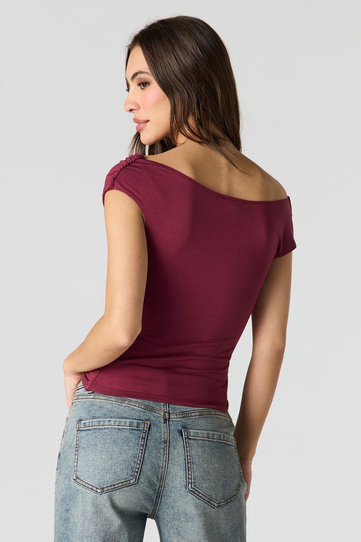 Off Shoulder Ruched Top