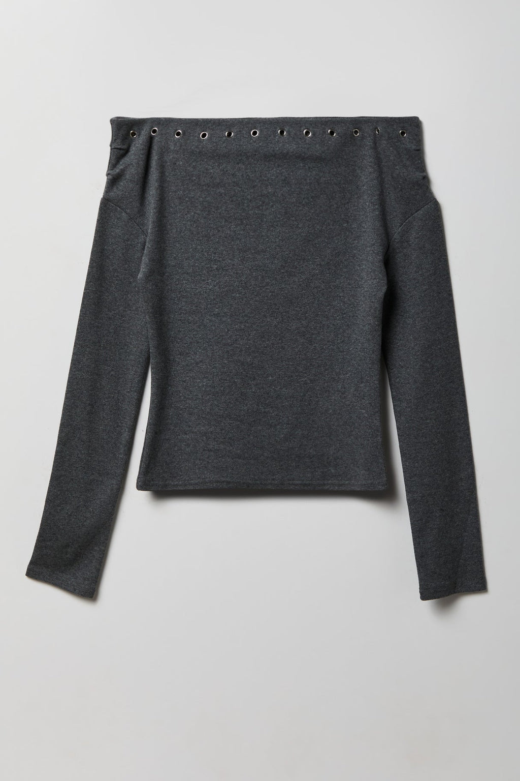 Studded Off Shoulder Long Sleeve Top