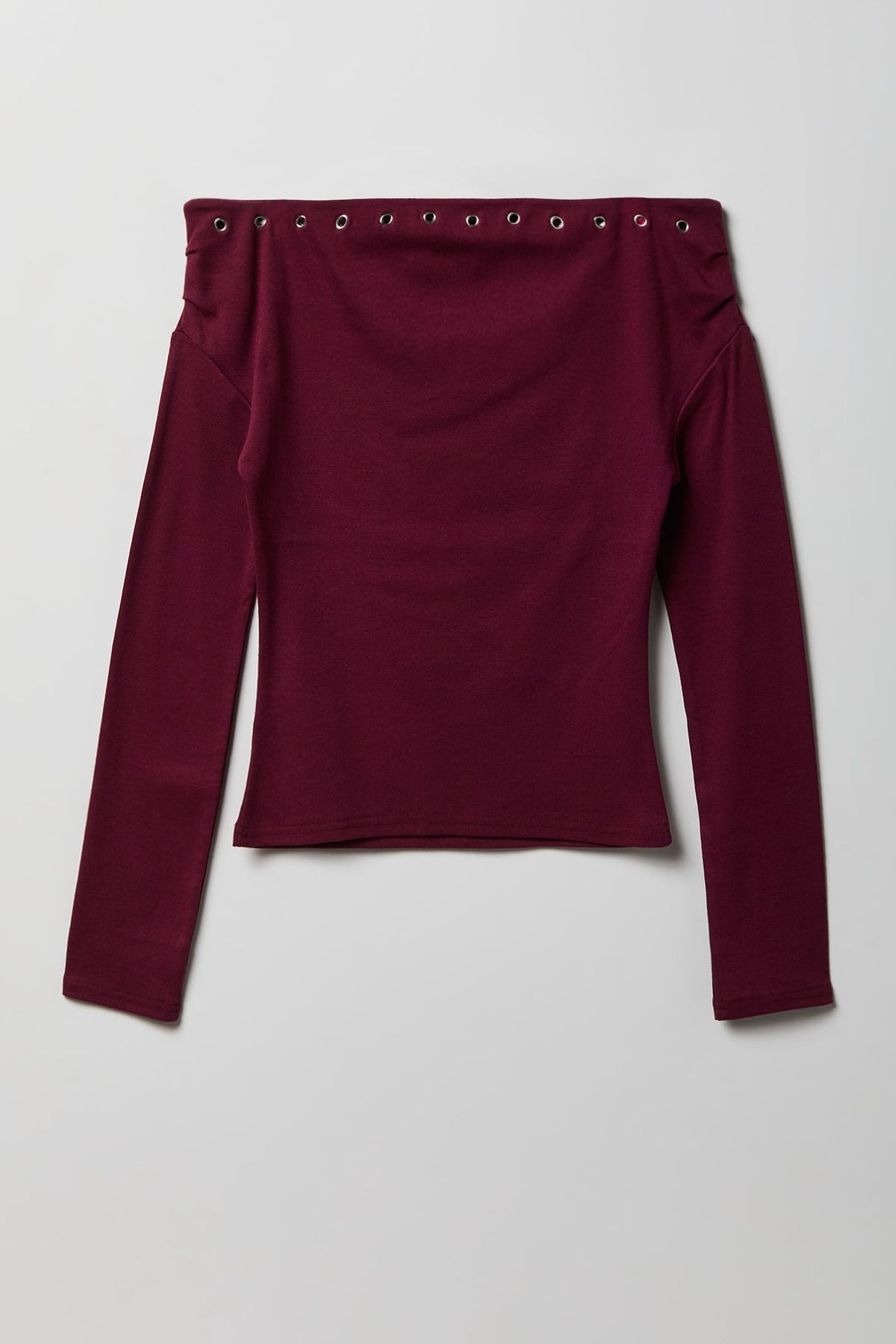 Studded Off Shoulder Long Sleeve Top