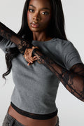 Twofer Lace Long Sleeve Top