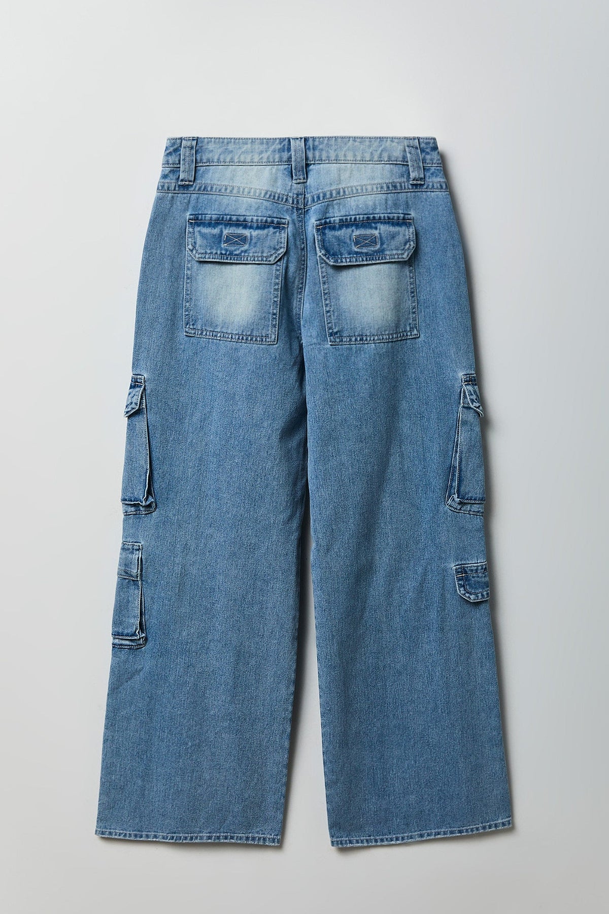 Ripped Low Rise Cargo Jean