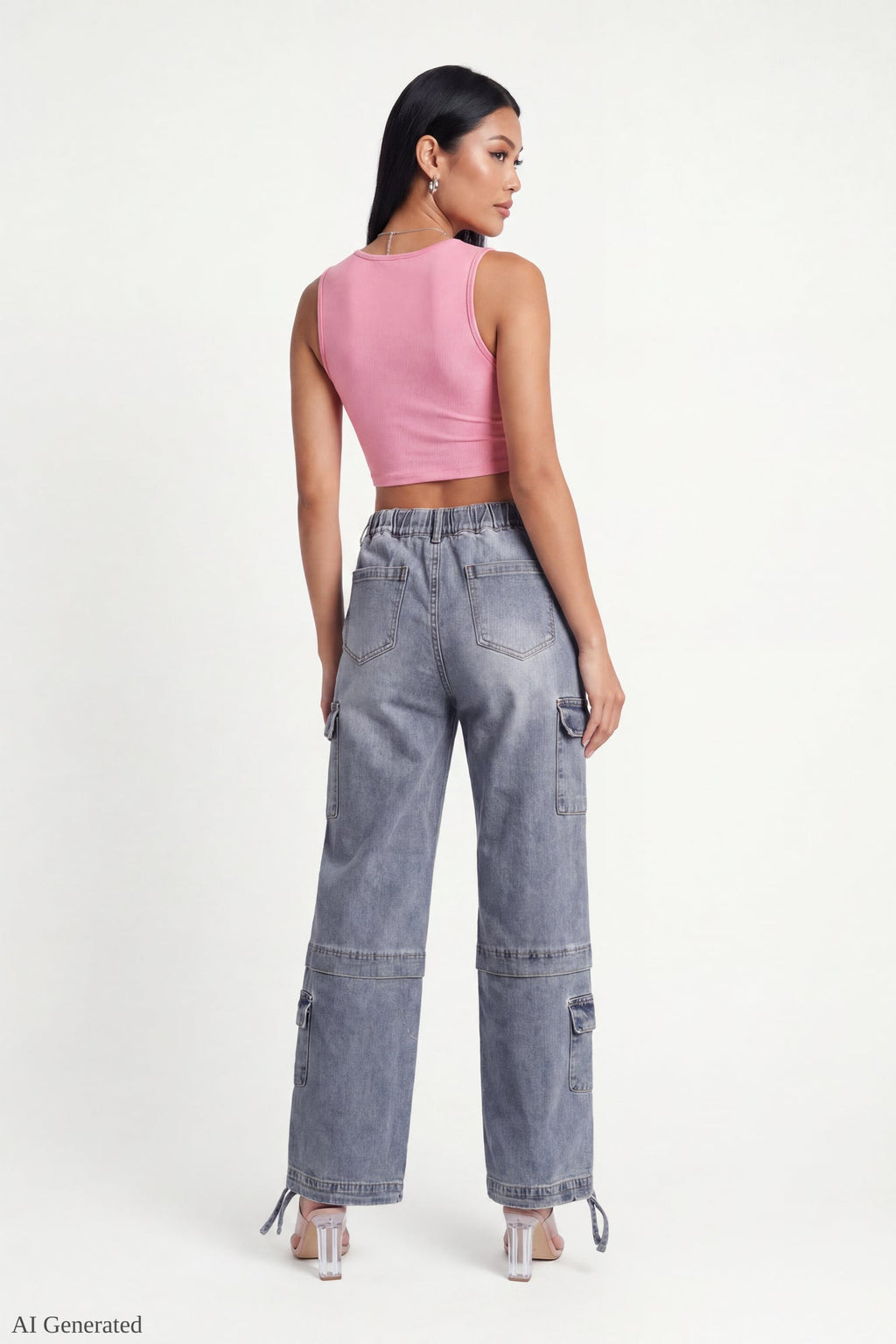 Stretch Low Rise Cargo Jean