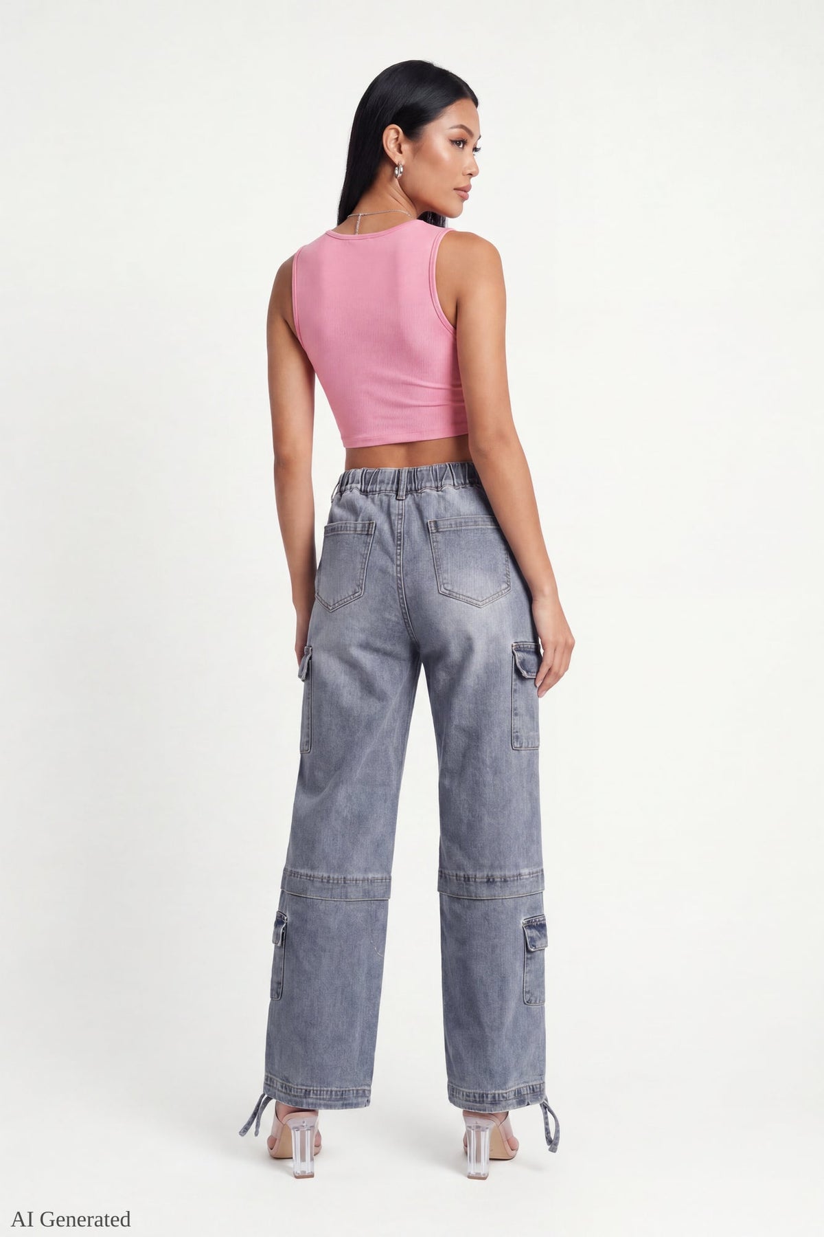 Stretch Low Rise Cargo Jean