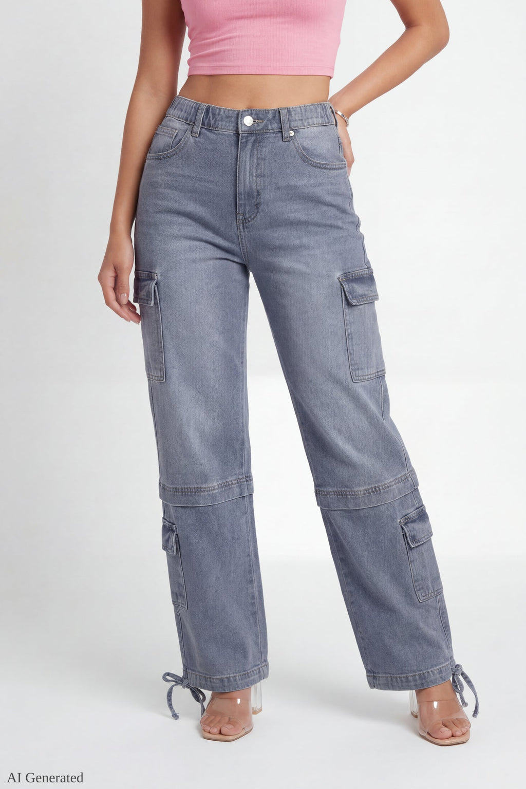 Stretch Low Rise Cargo Jean