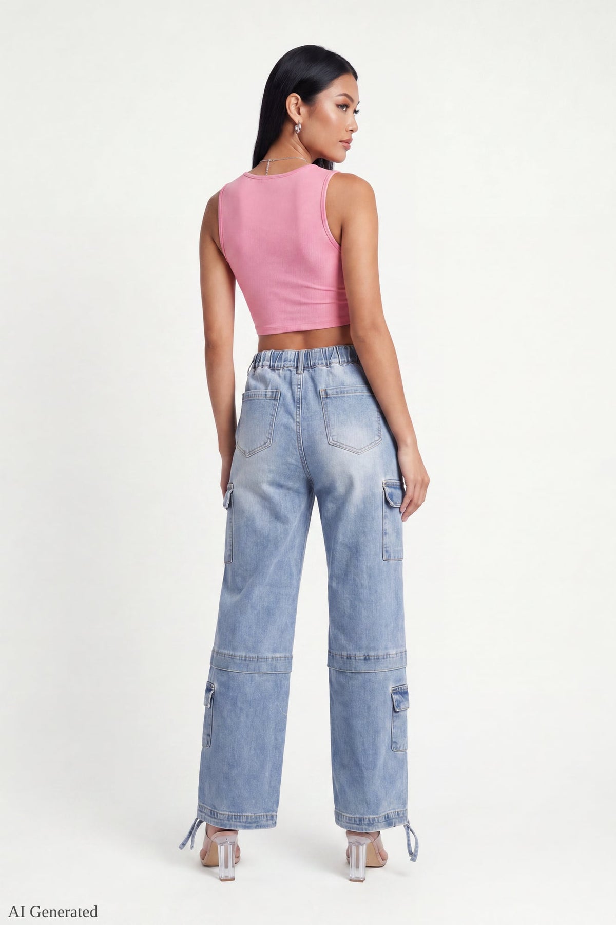 Stretch Low Rise Cargo Jean