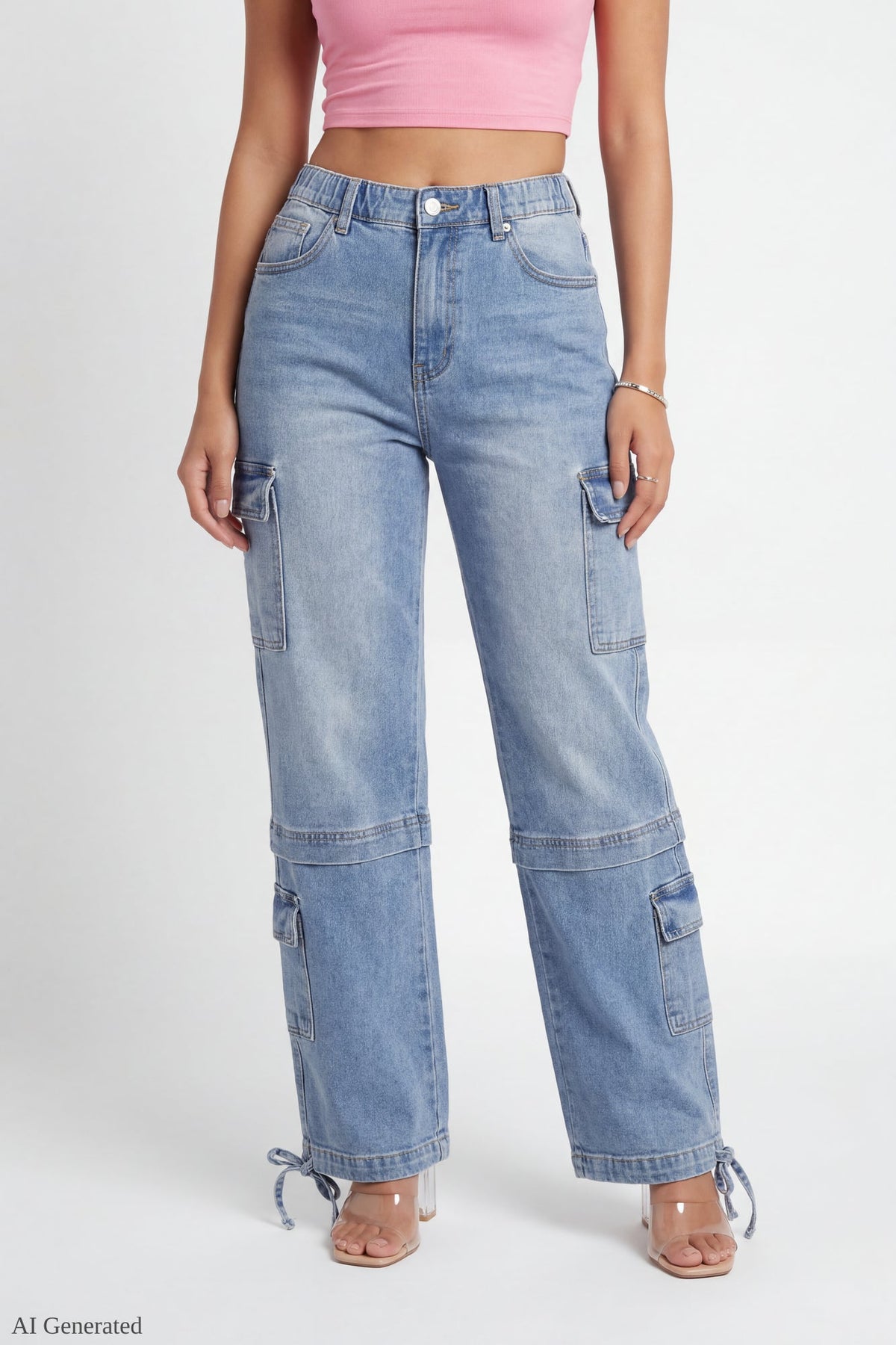 Stretch Low Rise Cargo Jean