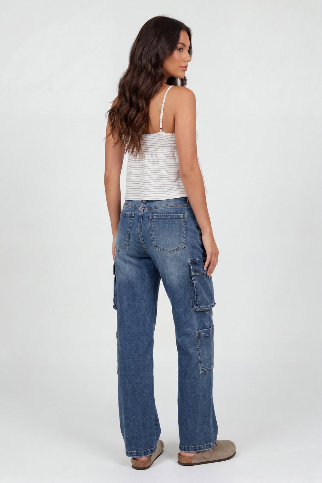 Stretch Low Rise Cargo Jean