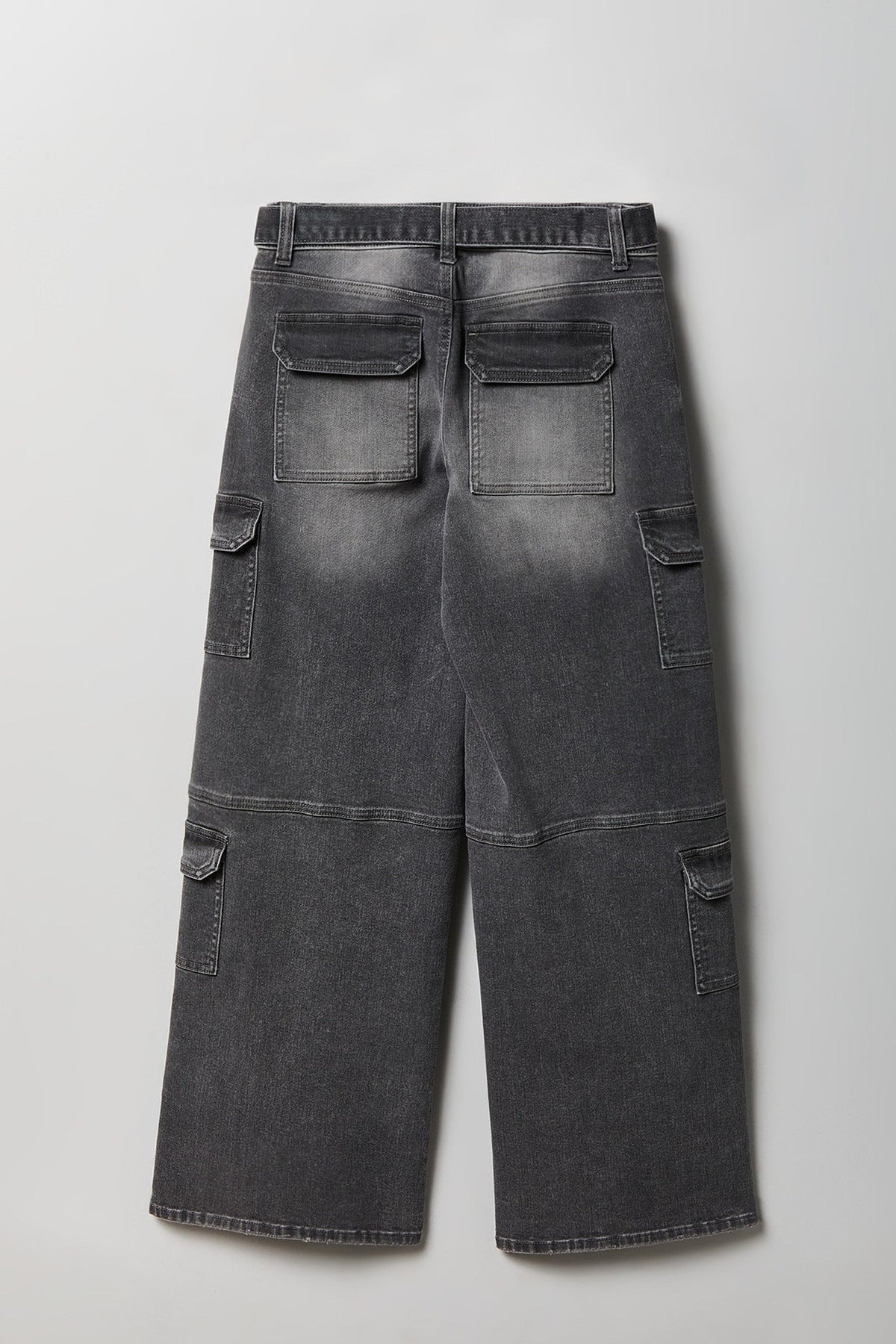 Stretch Low Rise Belted Cargo Jean