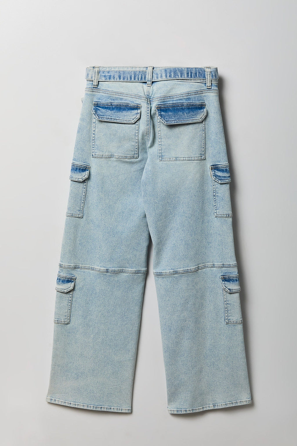 Stretch Low Rise Belted Cargo Jean