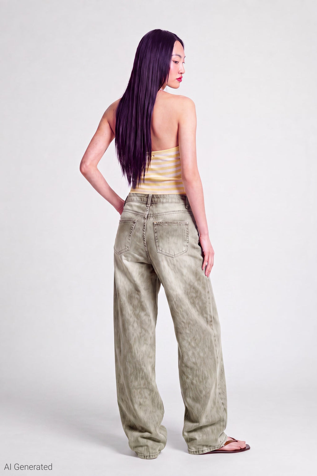 Stretch Low Rise Baggy Jean