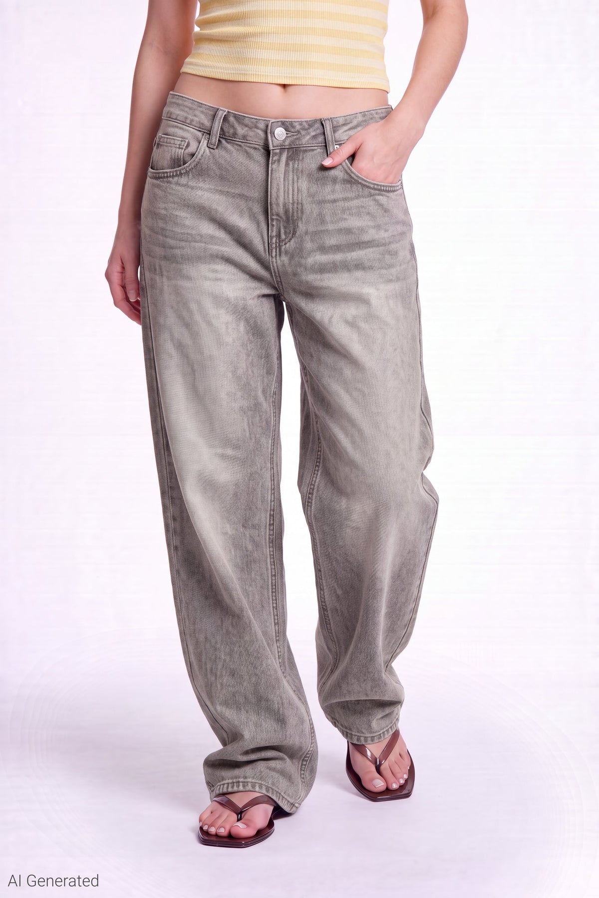 Stretch Low Rise Baggy Jean