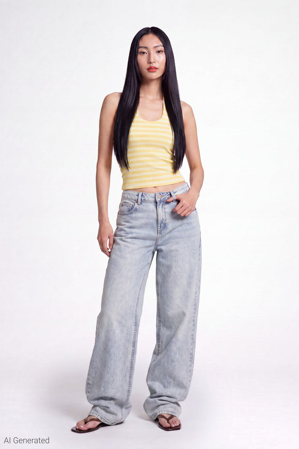 Stretch Low Rise Baggy Jean