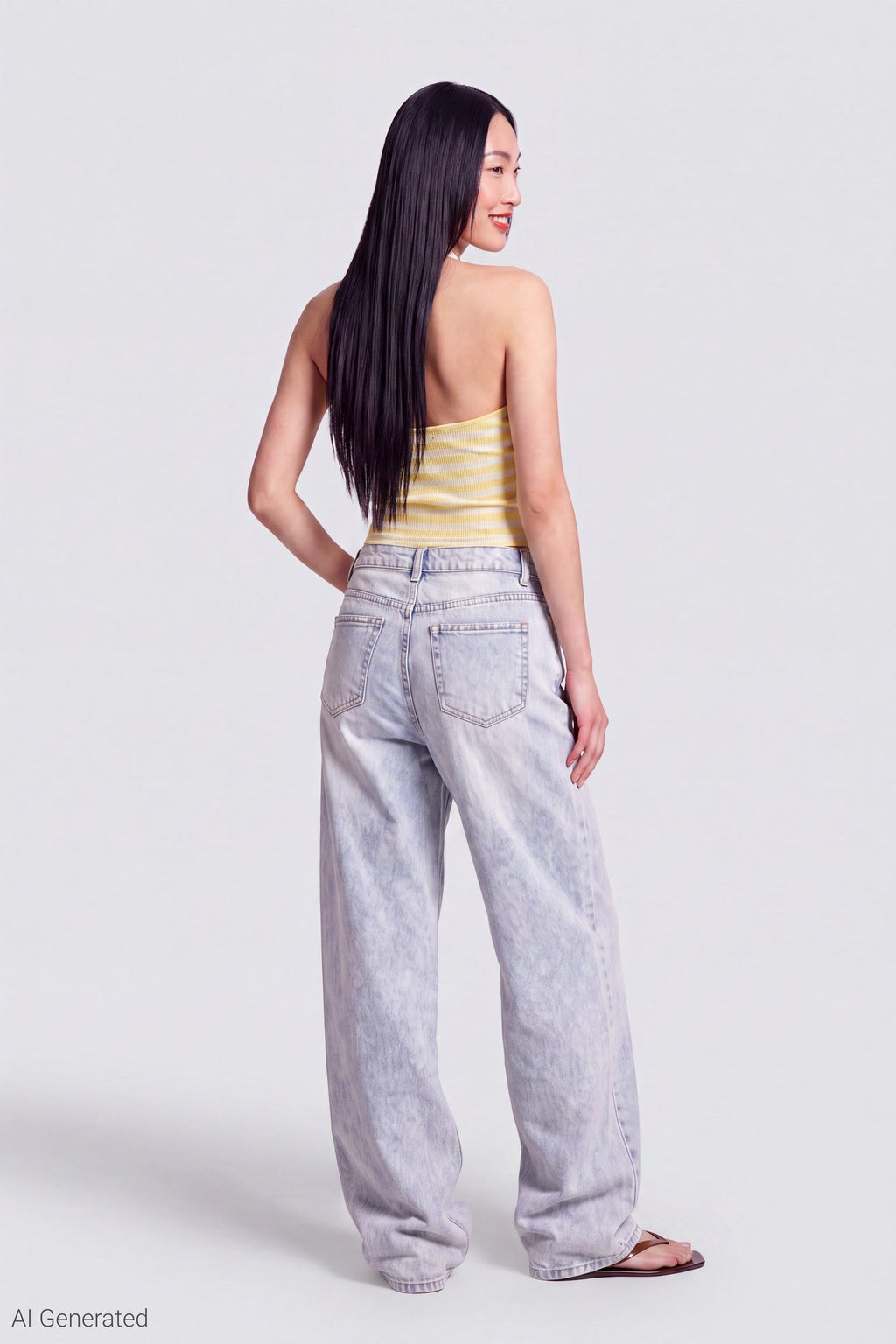 Stretch Low Rise Baggy Jean