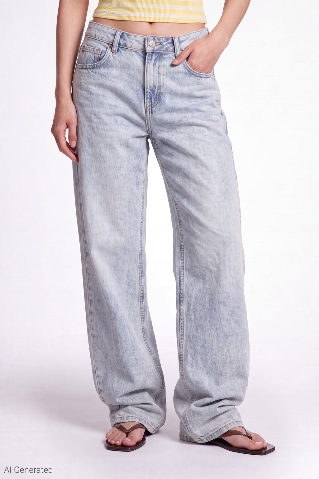 Stretch Low Rise Baggy Jean