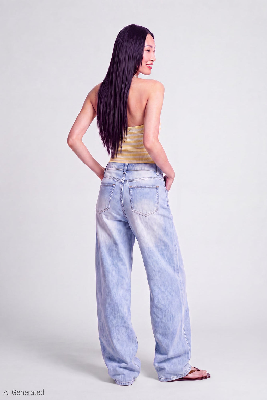 Stretch Low Rise Baggy Jean