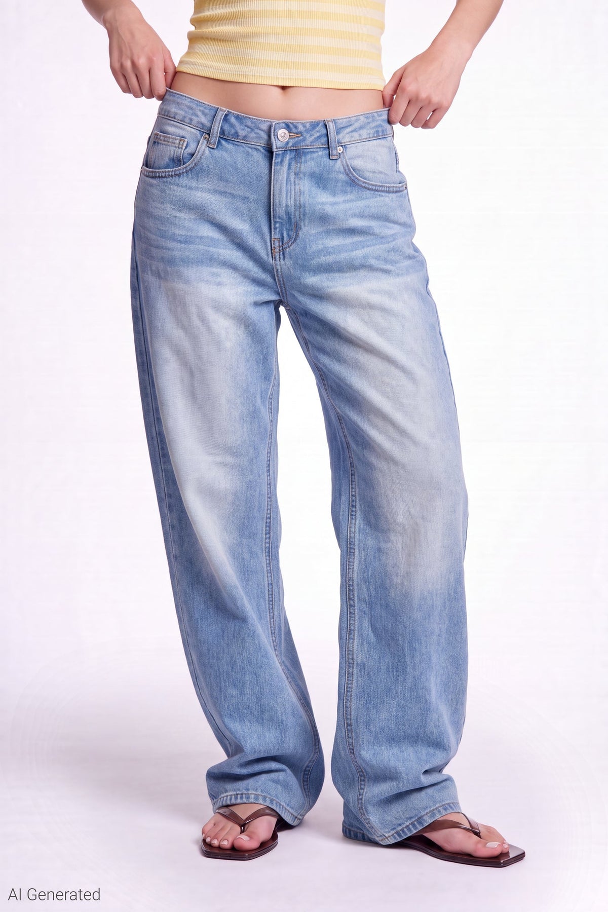 Stretch Low Rise Baggy Jean