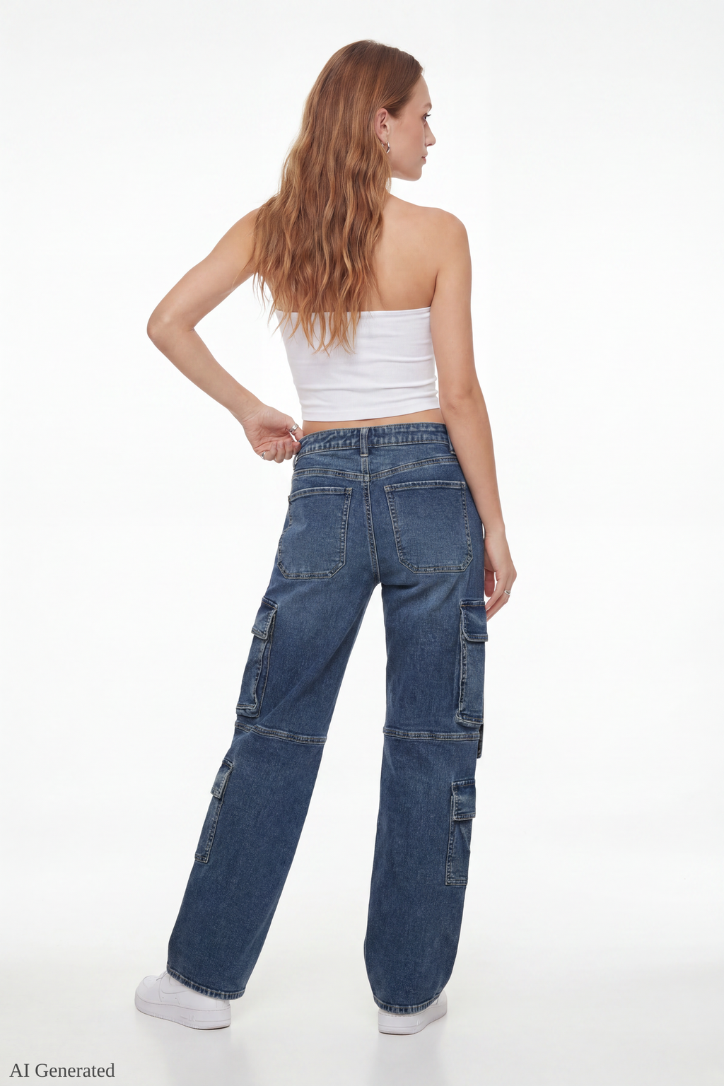 Stretch Low Rise Cargo Jean