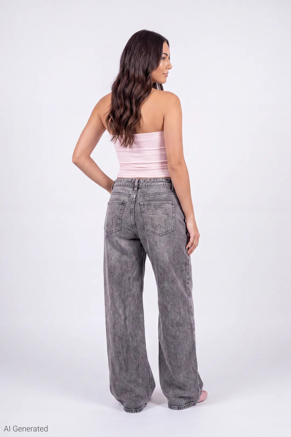 London Low Rise Embroidered Super Baggy Jean