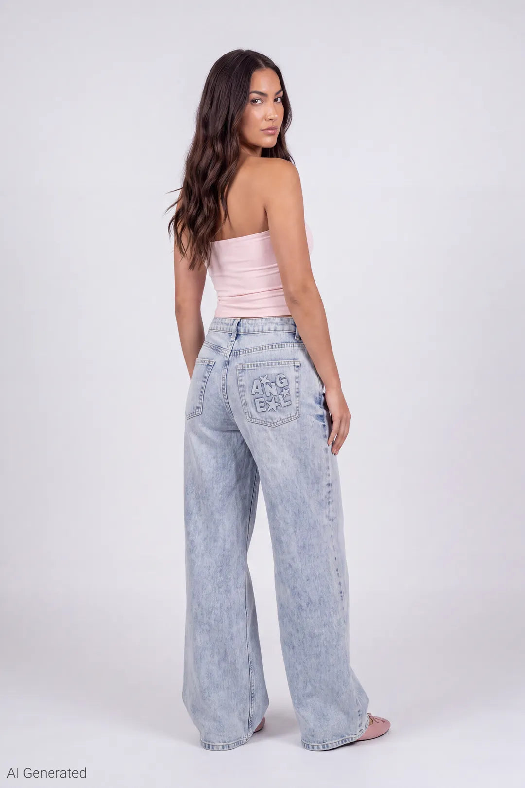London Low Rise Embroidered Super Baggy Jean