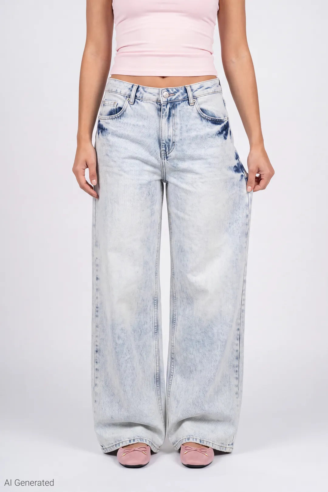 London Low Rise Embroidered Super Baggy Jean
