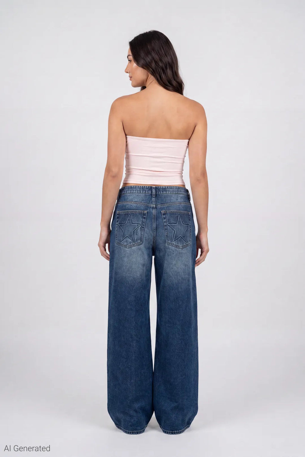 London Low Rise Embroidered Super Baggy Jean