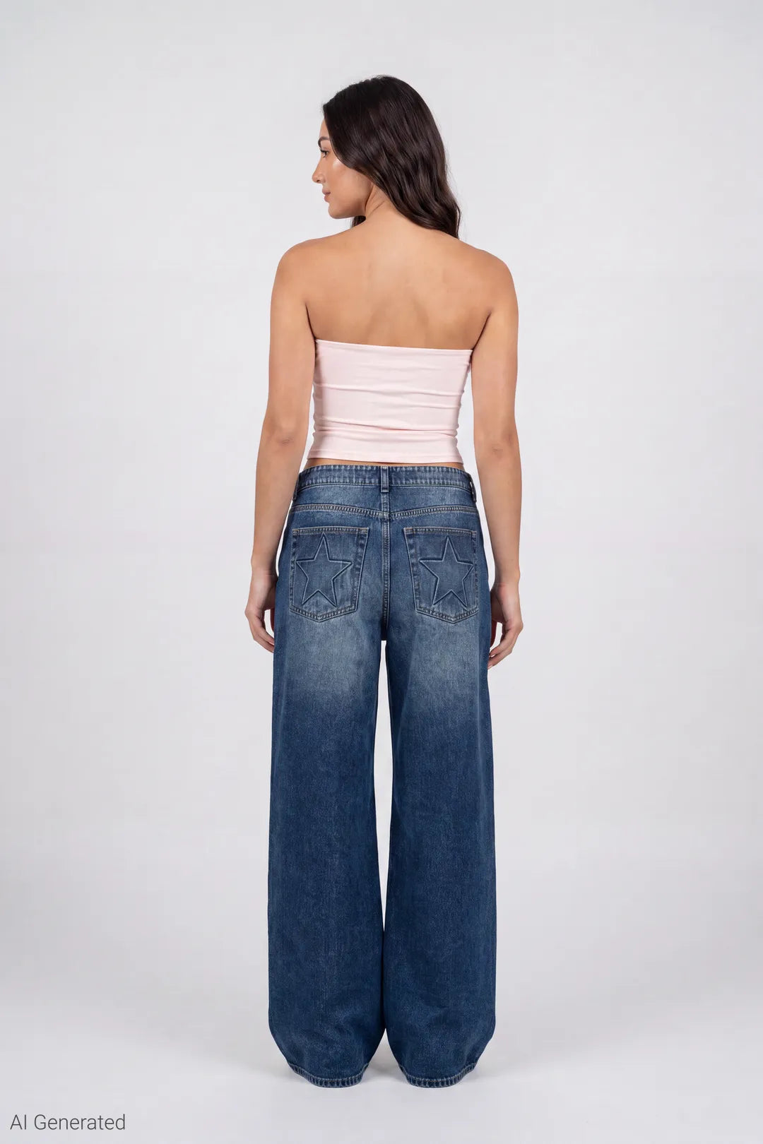 London Low Rise Embroidered Super Baggy Jean