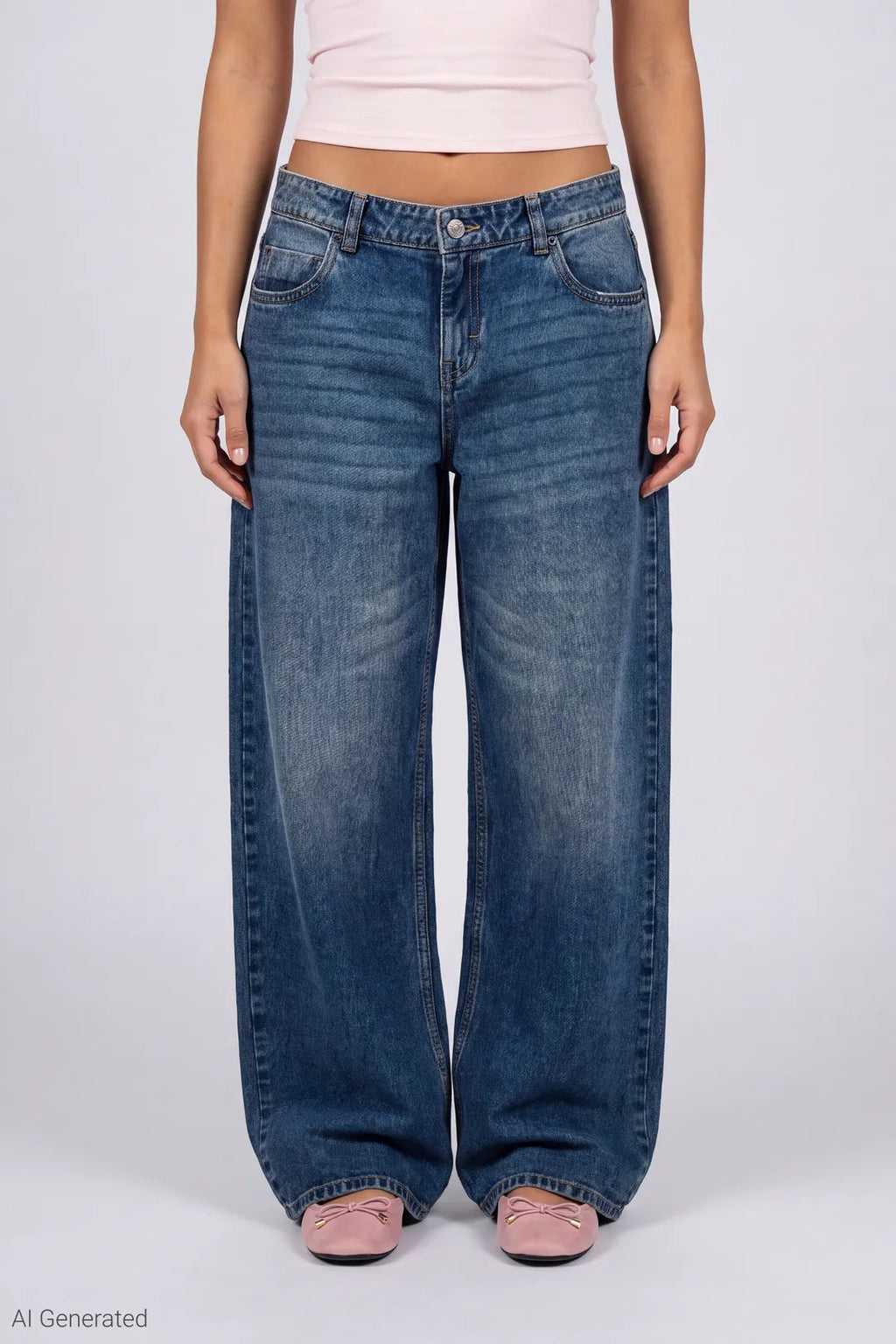 London Low Rise Embroidered Super Baggy Jean