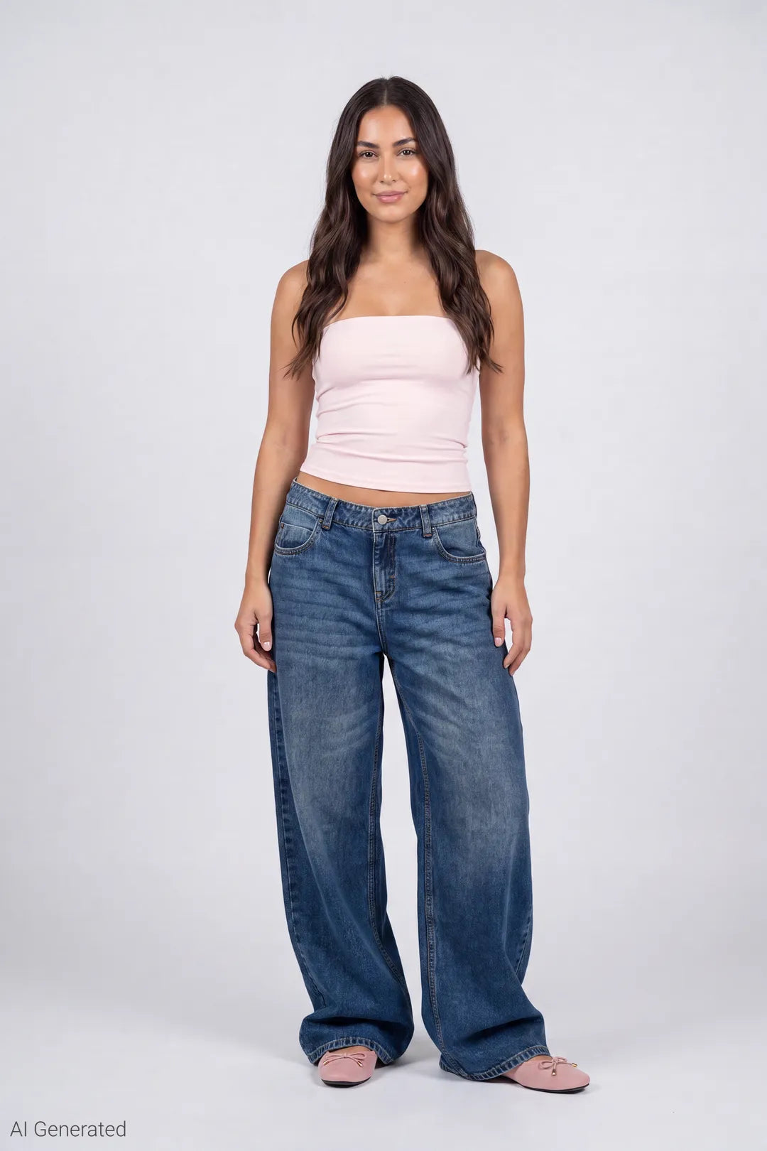 London Low Rise Embroidered Super Baggy Jean