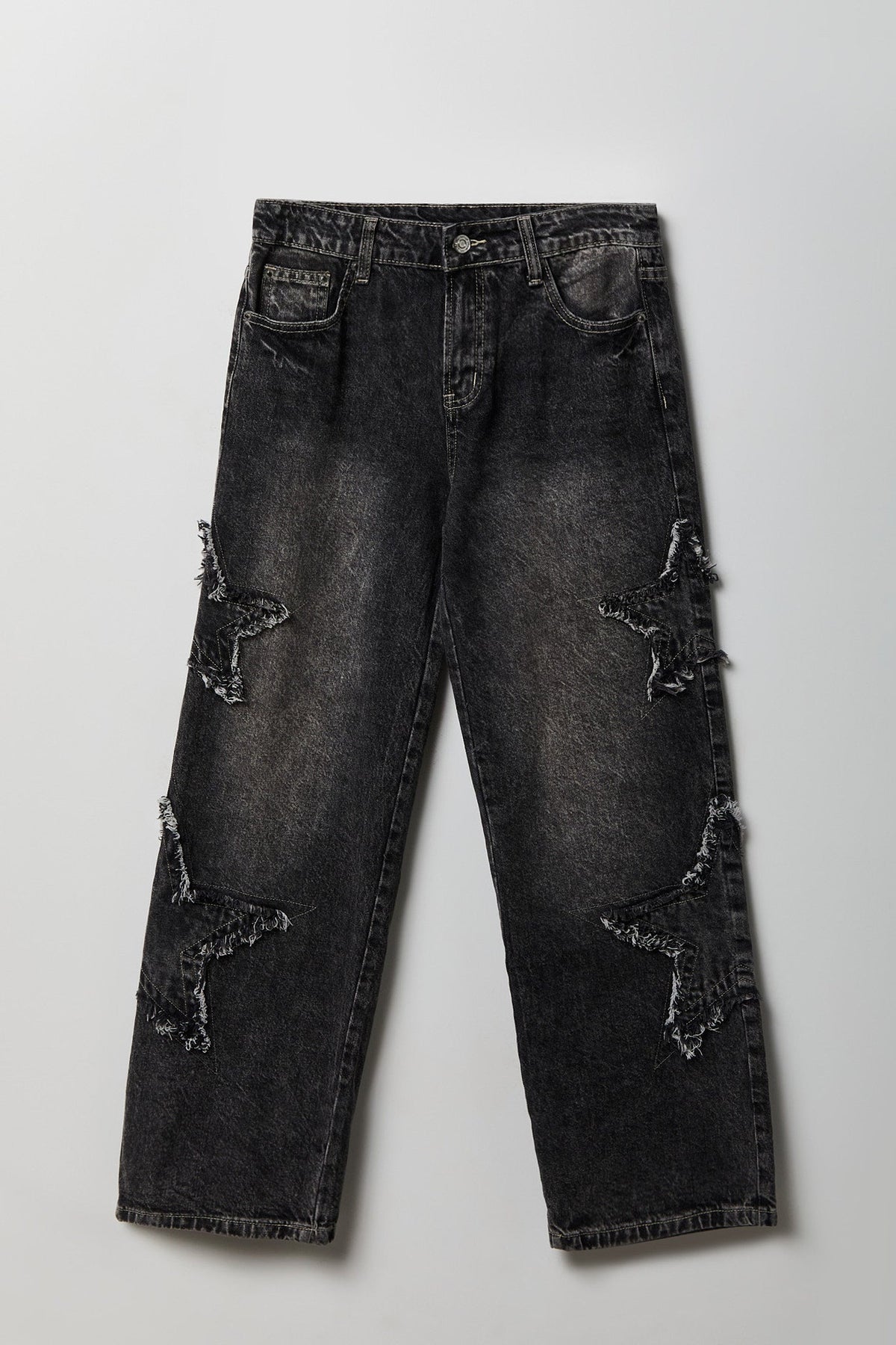 Low Rise Patch Baggy Denim Jean