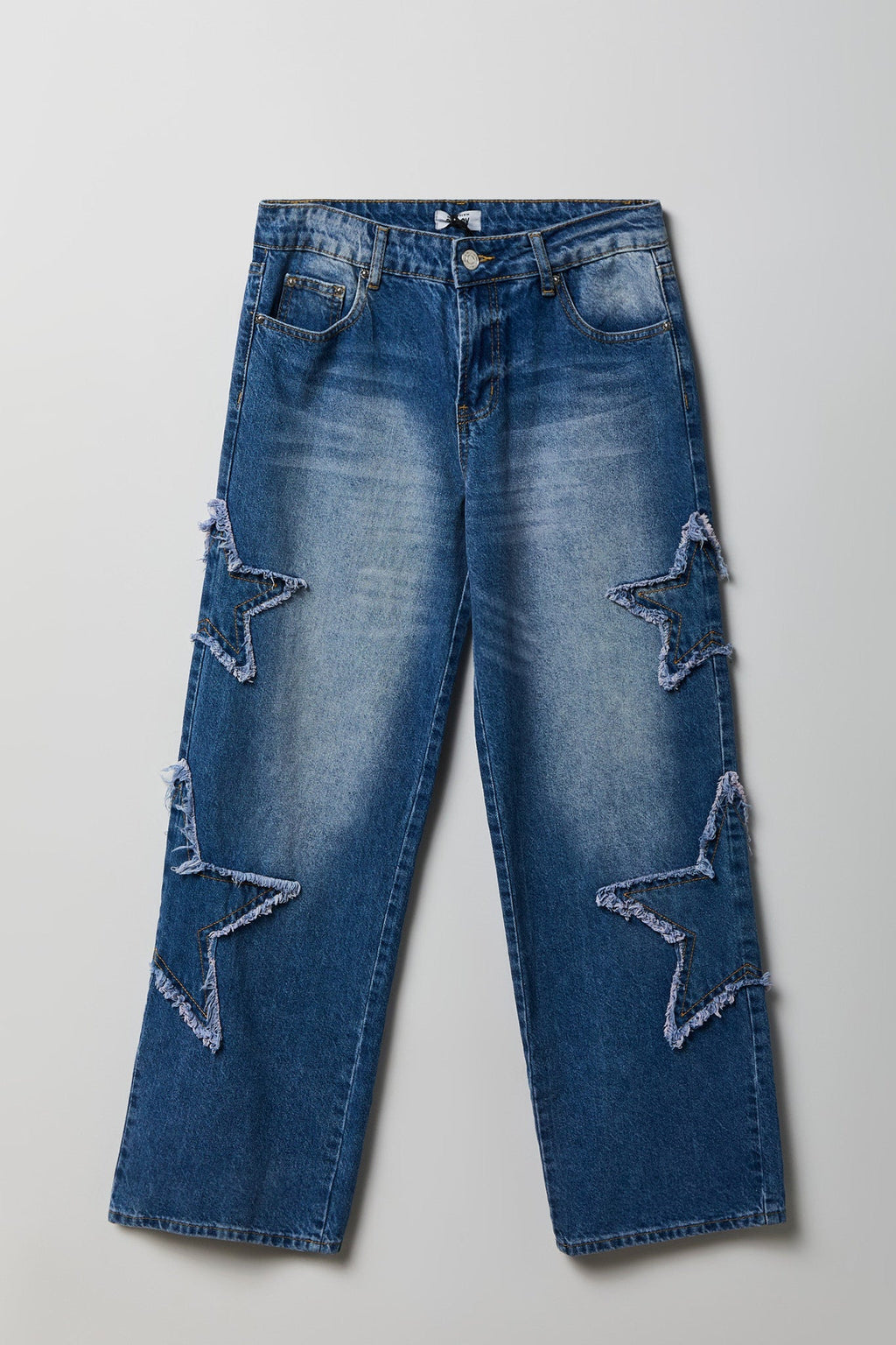 Low Rise Patch Baggy Denim Jean