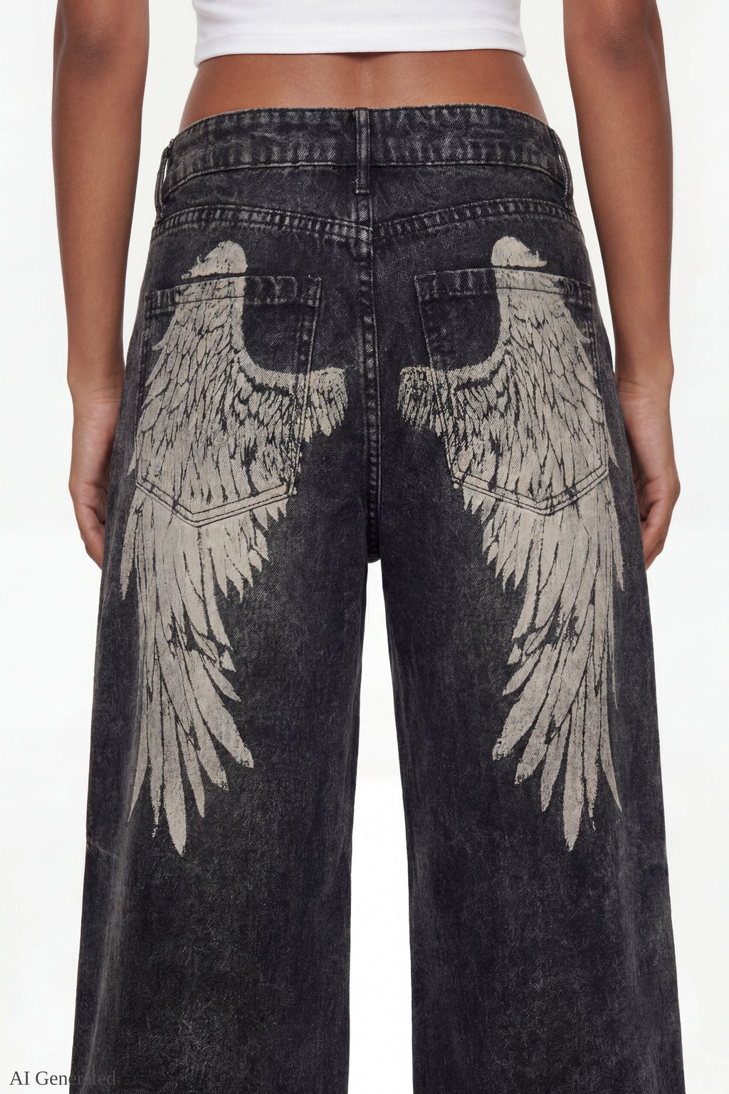 Low Rise Super Baggy Angel Wing Jean