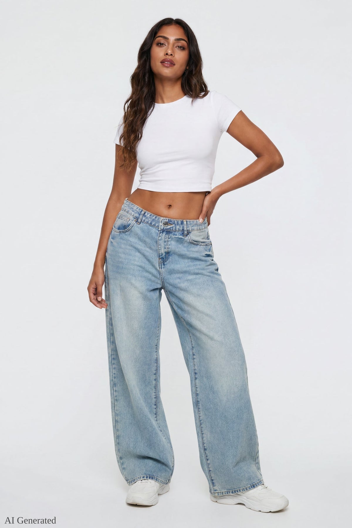 Low Rise Super Baggy Angel Wing Jean
