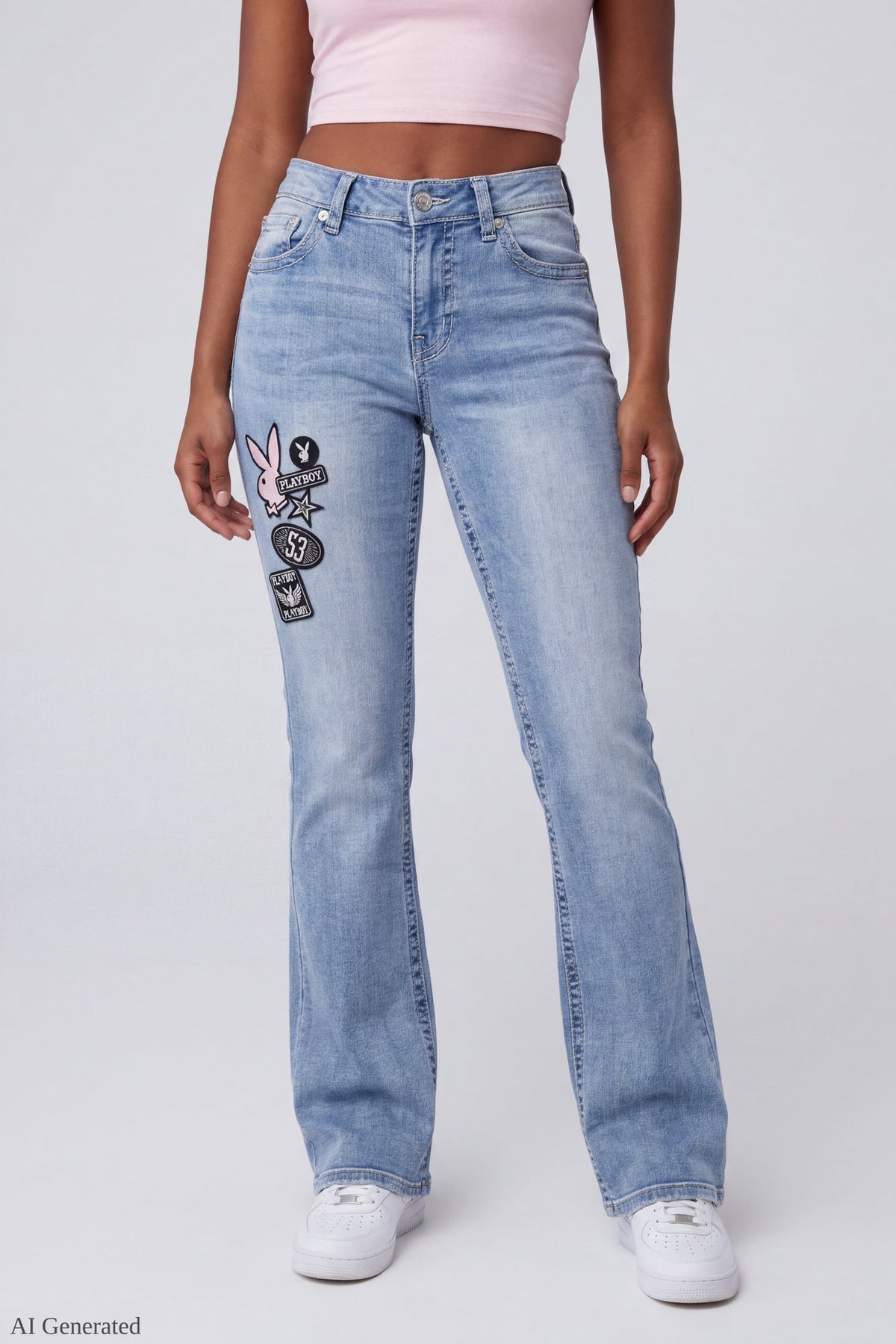 Playboy Patch Stretch Flare Jean