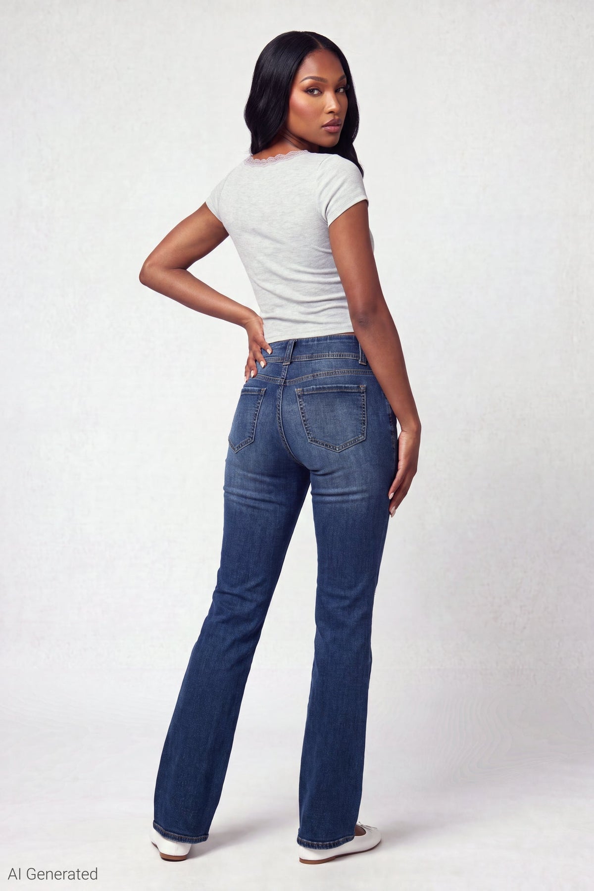 Stretch Ripped Low Rise Bootcut Jean