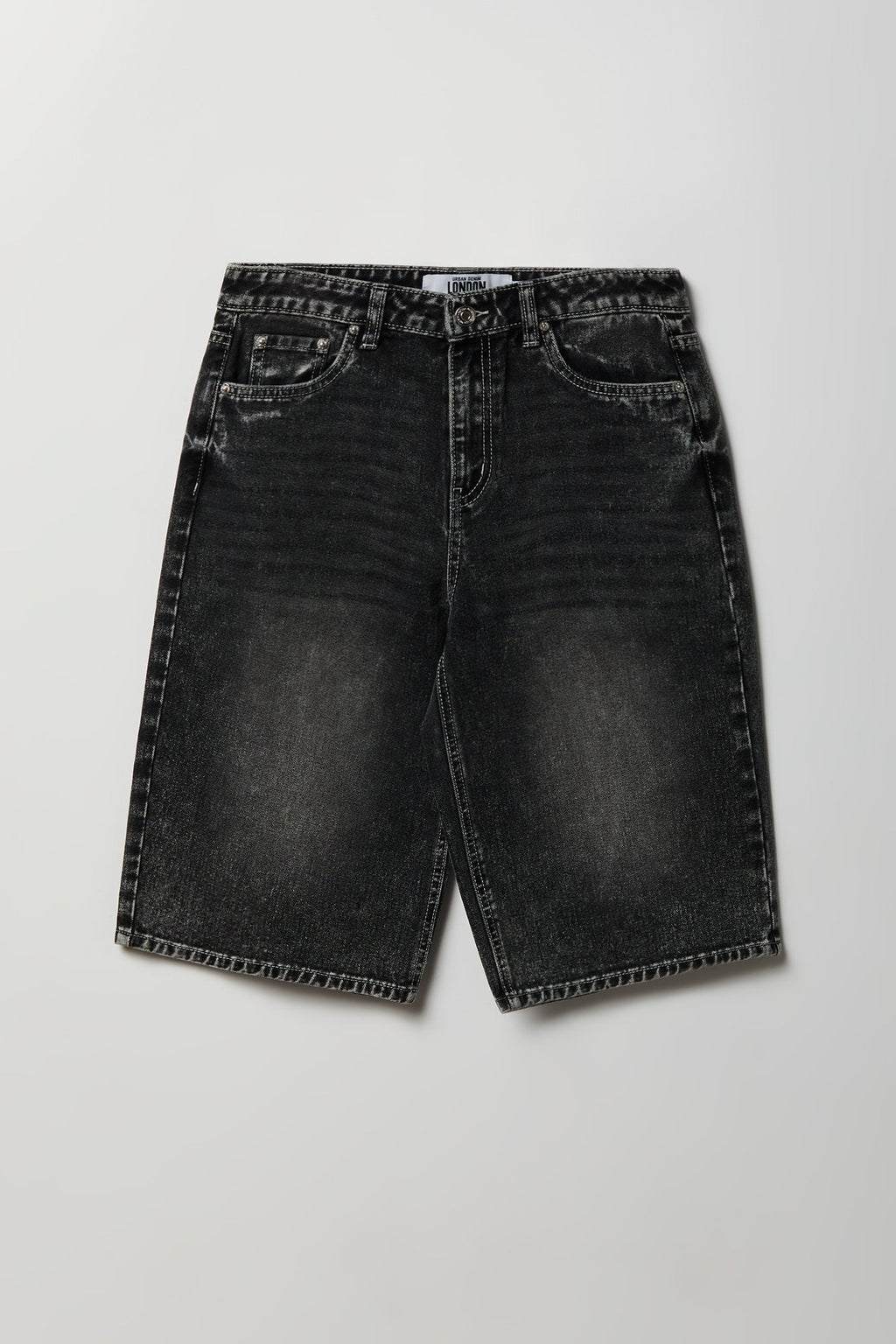 Low Rise Baggy Washed Black Jort 13"
