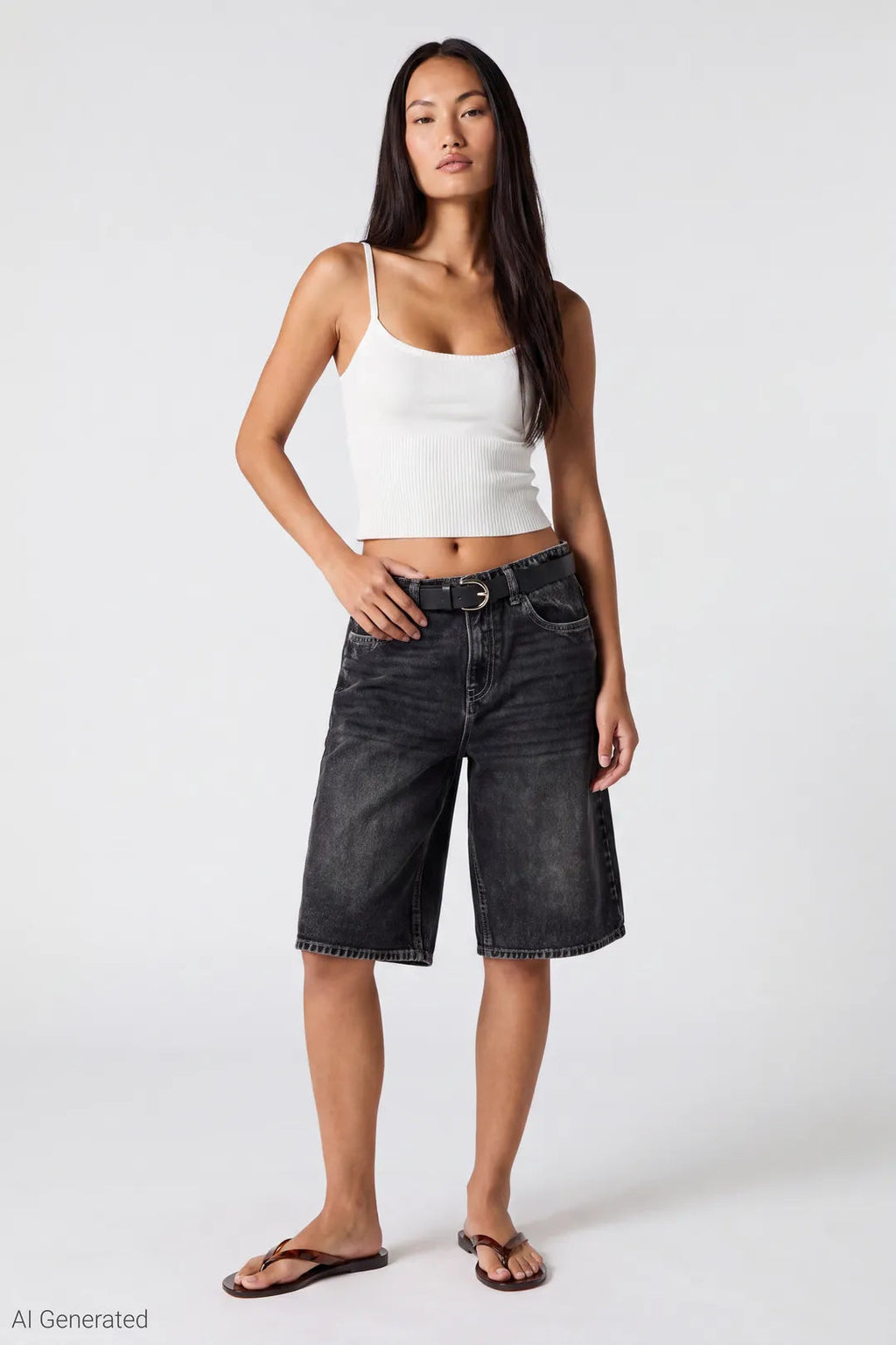 Low Rise Super Baggy Belted Jort 13"