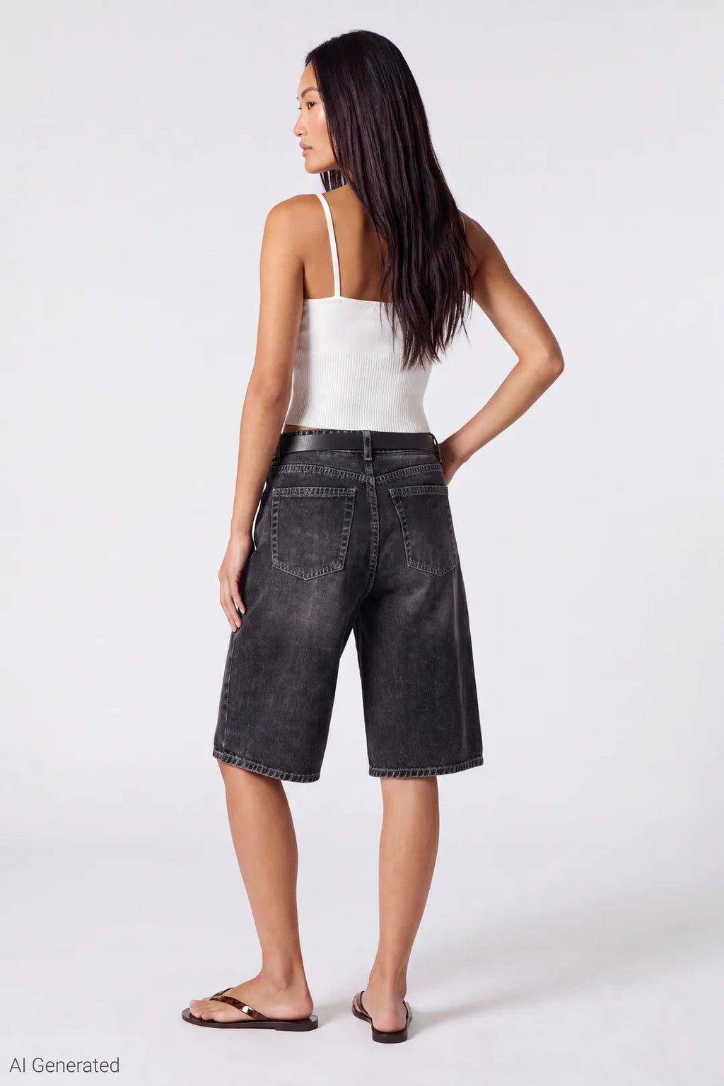 Low Rise Super Baggy Belted Jort 13"