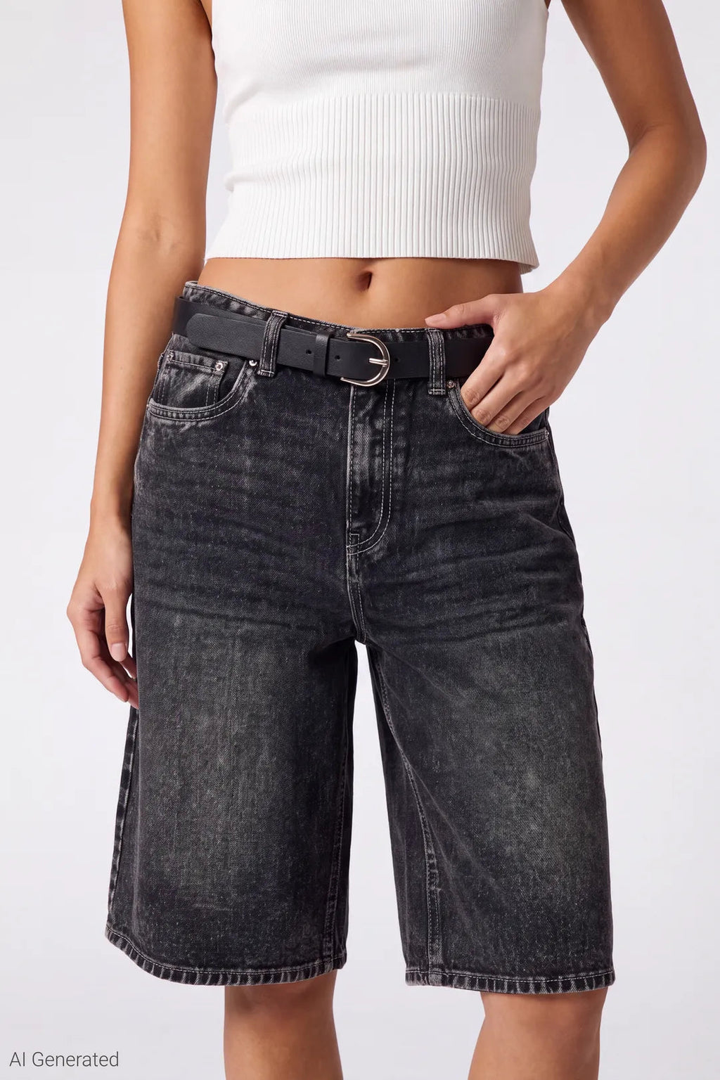 Low Rise Super Baggy Belted Jort 13"